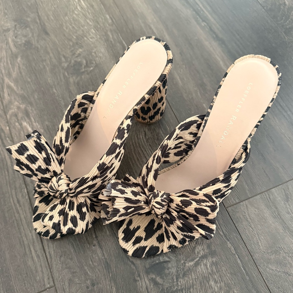 Loeffler Randall Penny Leopard Print Heeled Mules